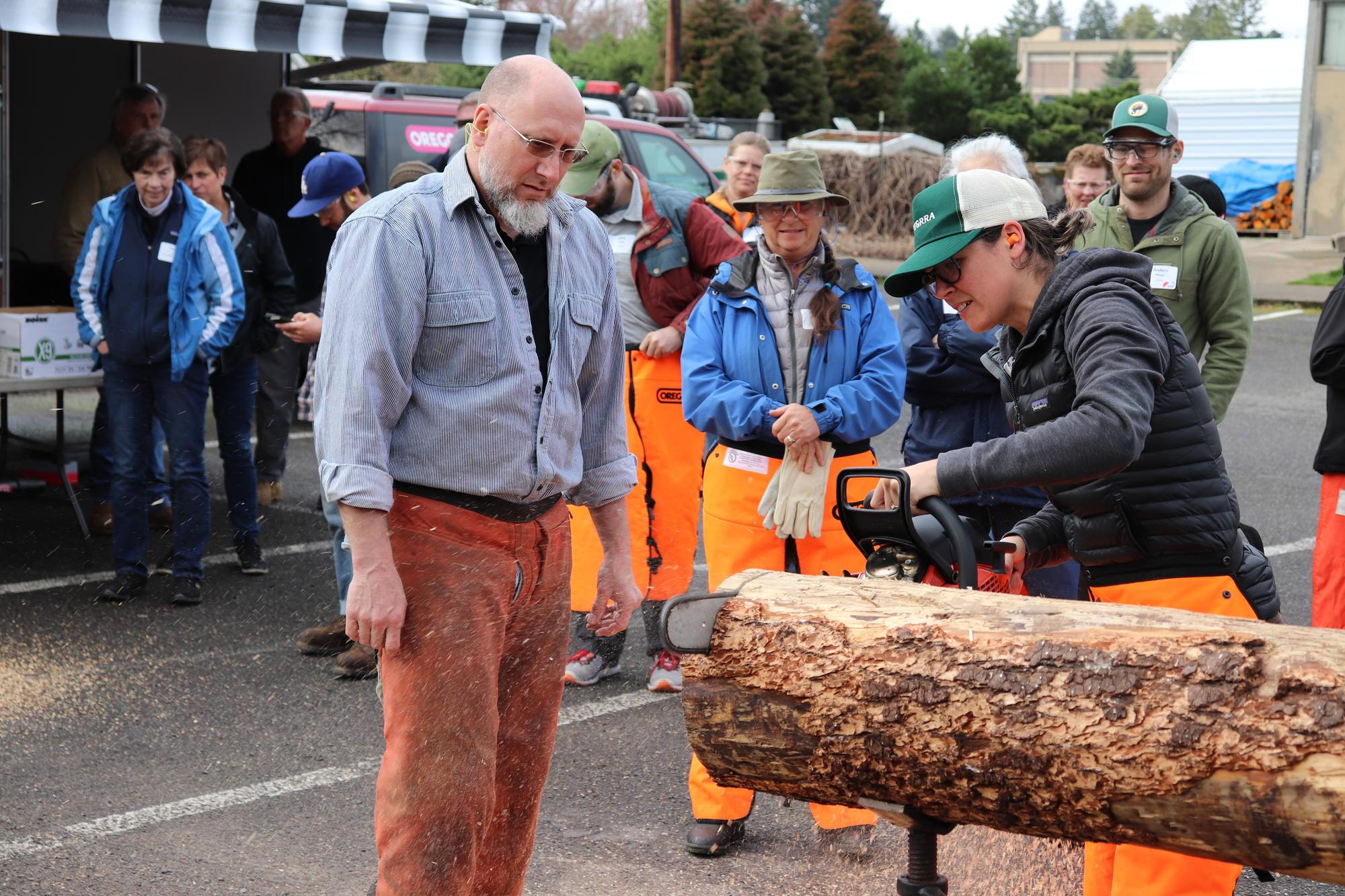 Operating Chainsaws Safely class taught by Oregon Tool at Tree School Clackamas 2019.