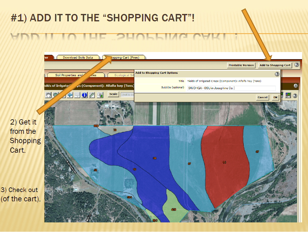 Screenshot of Natural Resources Conservation Service's Web Soil Survey website showing how to get a soil report.