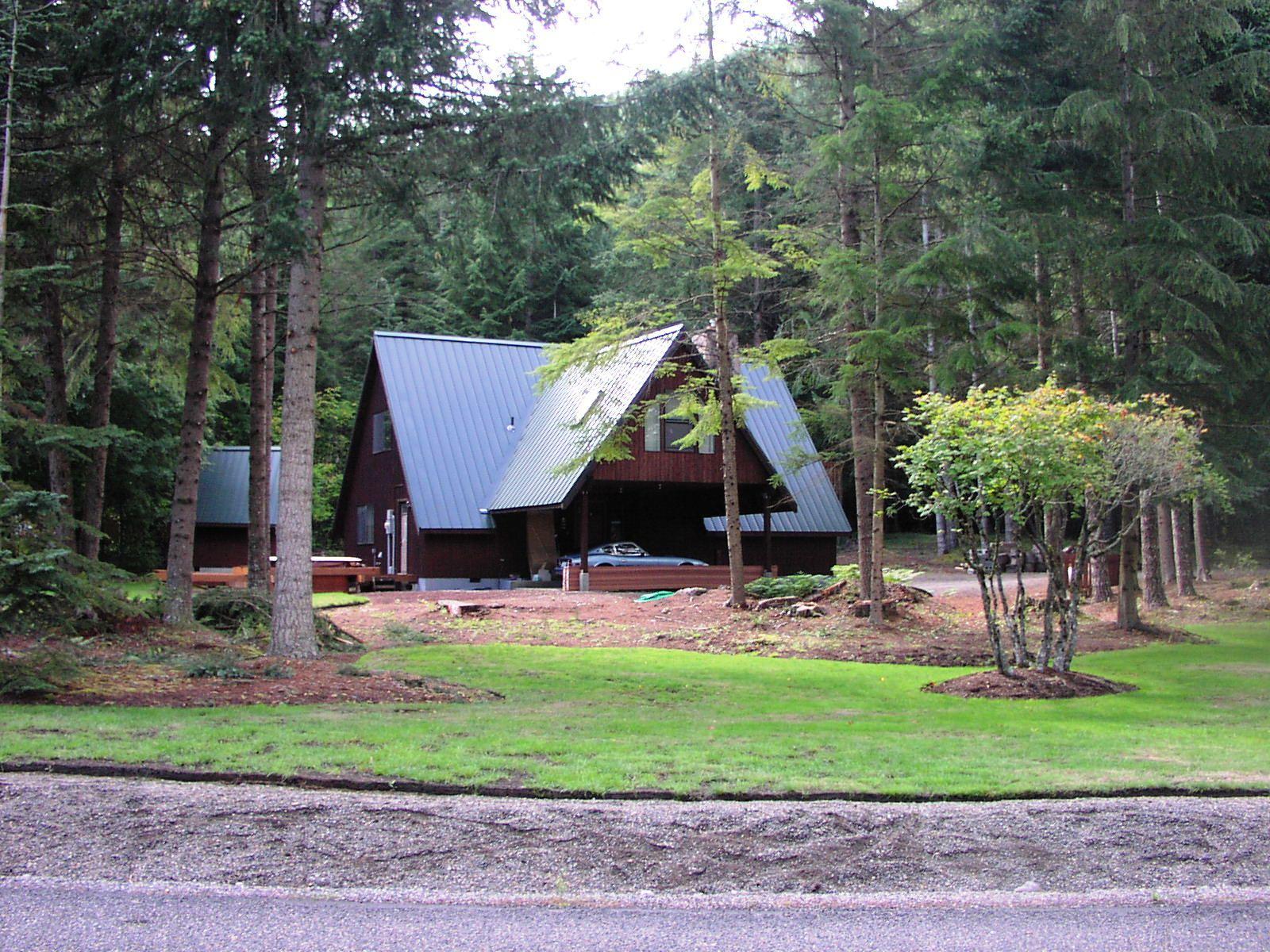 A home surrounded by woods