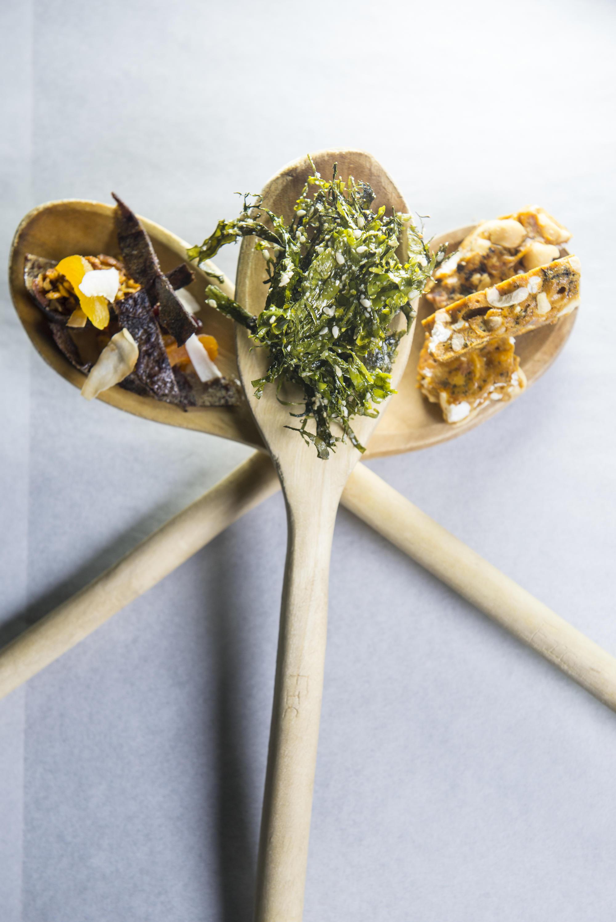 spoons with herb mixes