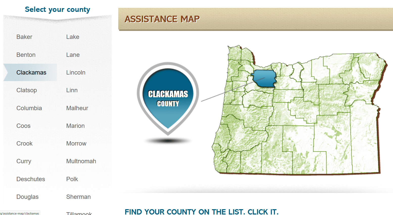 County Forestry Assistance Map