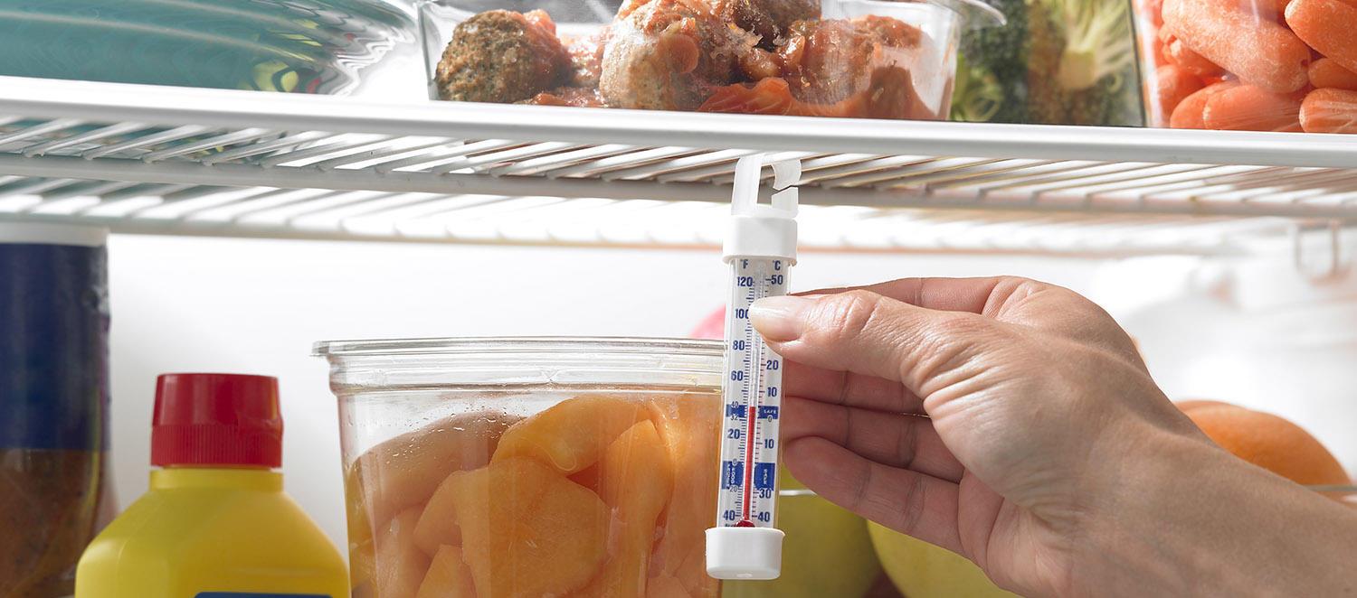 Try to maintain a safe temperature in your refrigerator by keeping the door closed as much as possible. An appliance thermometer will help you monitor the temperature.