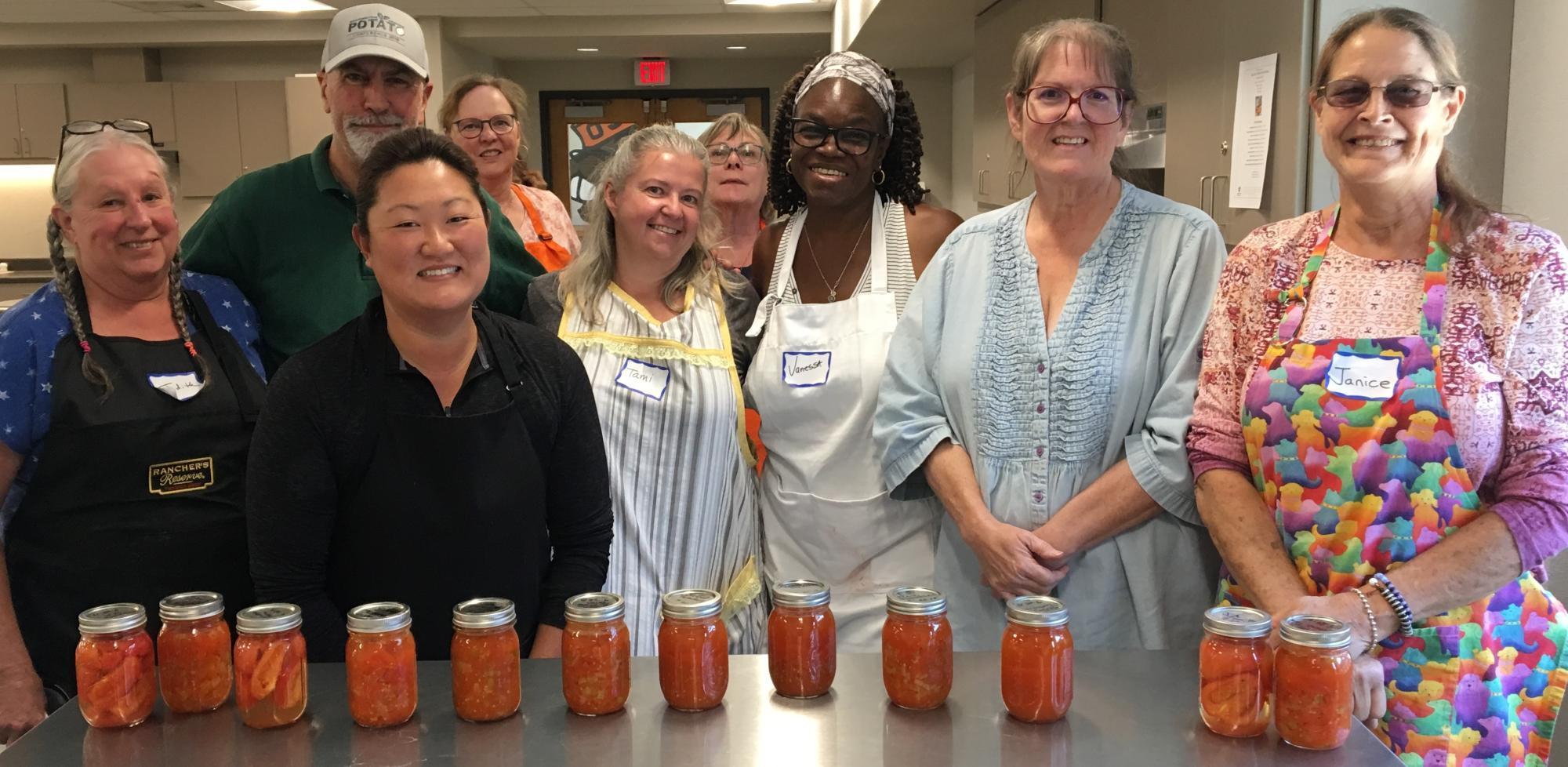 Participants in food preservation class