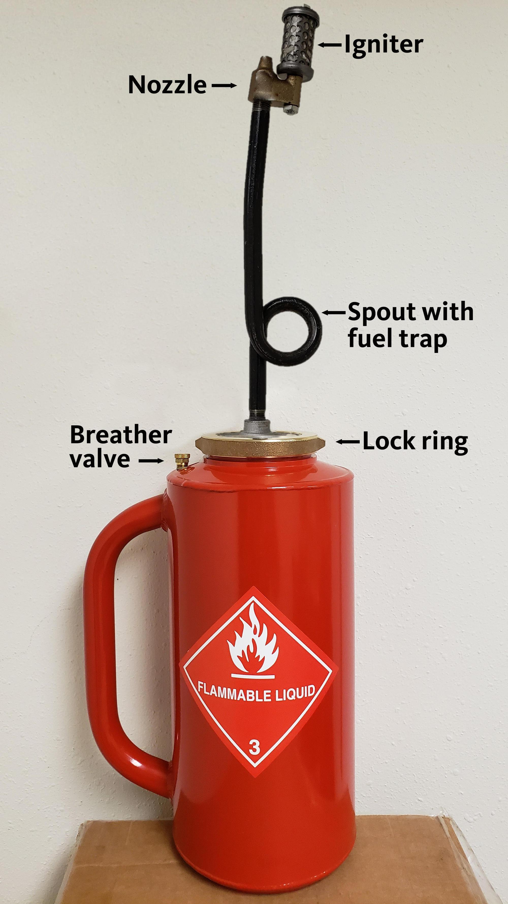 Diagram of a drip torch.