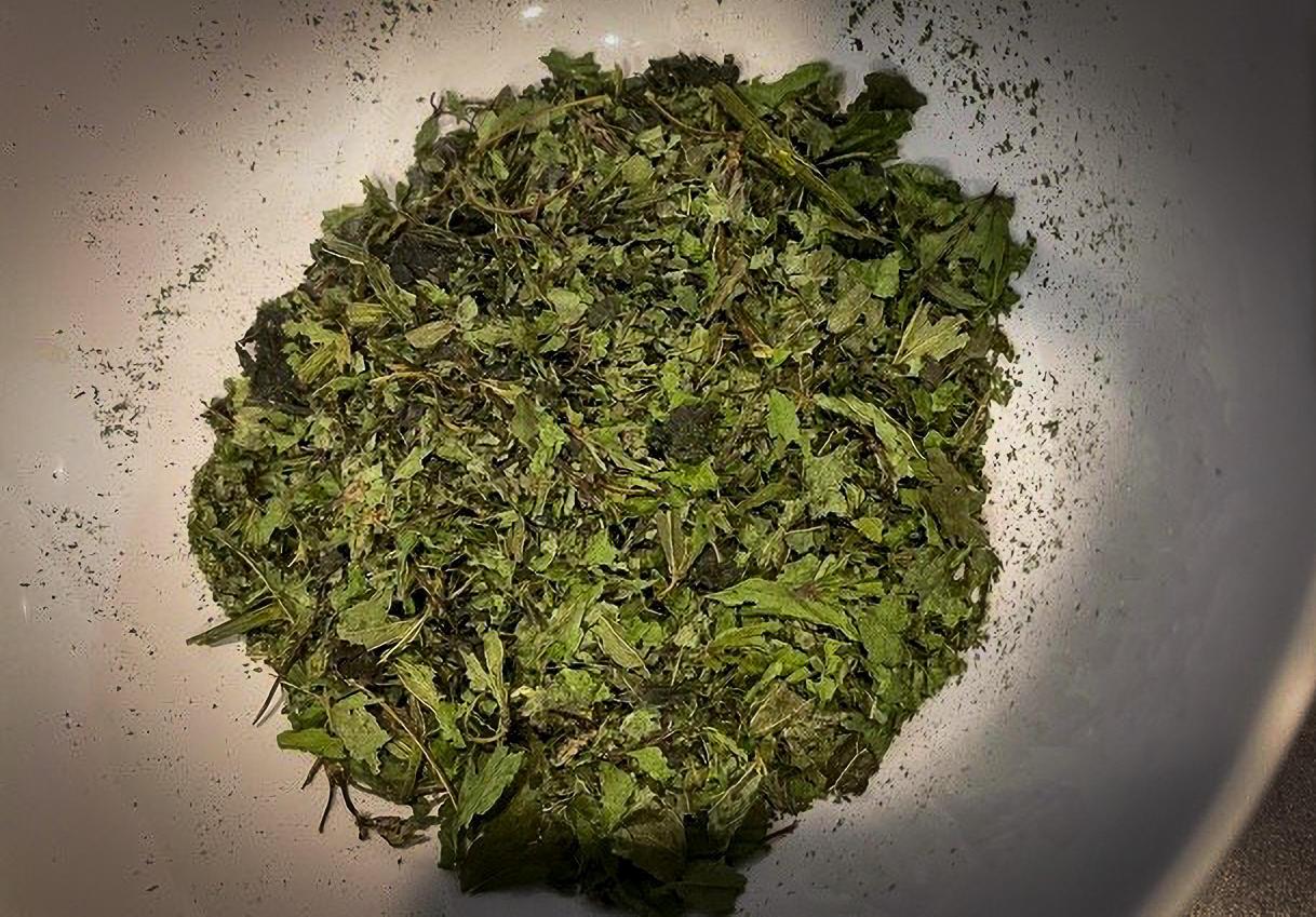 dried nettles in a bowl