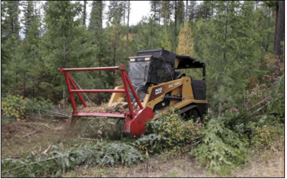 mulching machine in forest