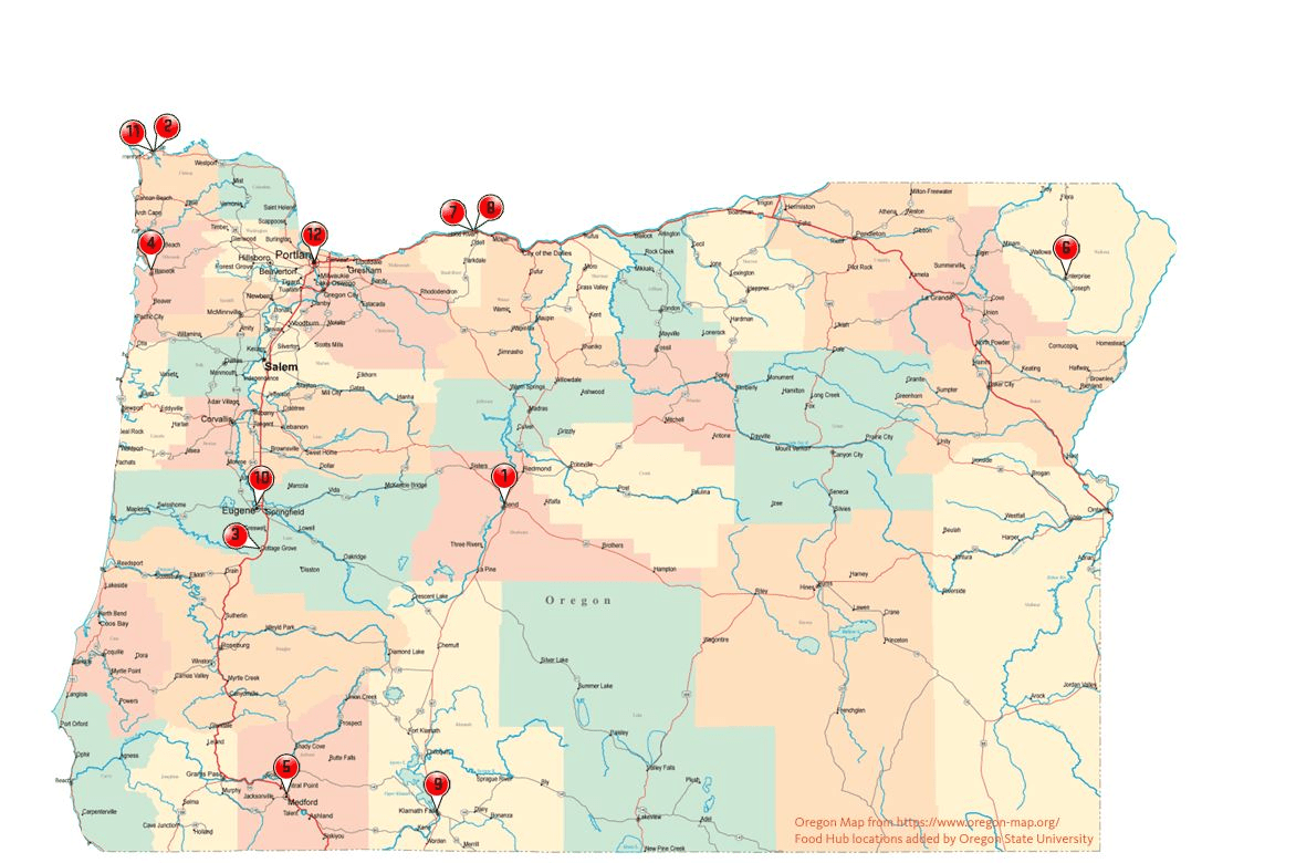 Oregon Food Hub Locations