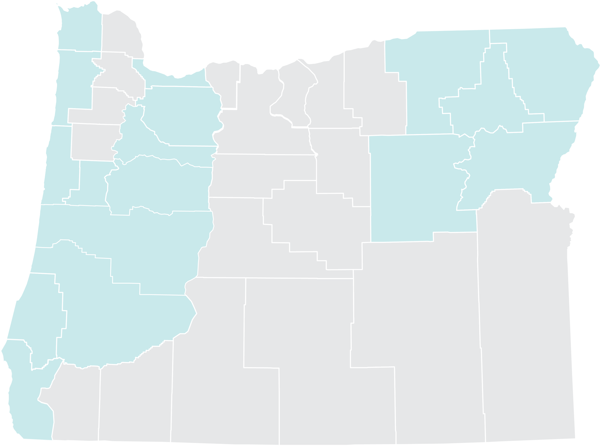 Counties where kinnickinick occurs include much of western Oregon and 5 counties in northeast Oregon