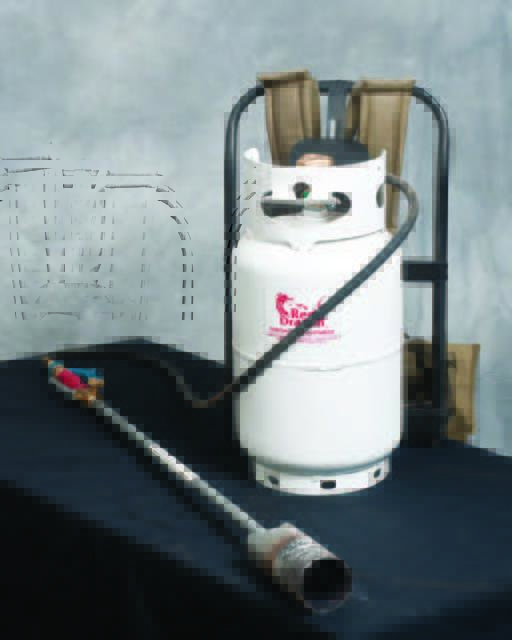 propane torch on table