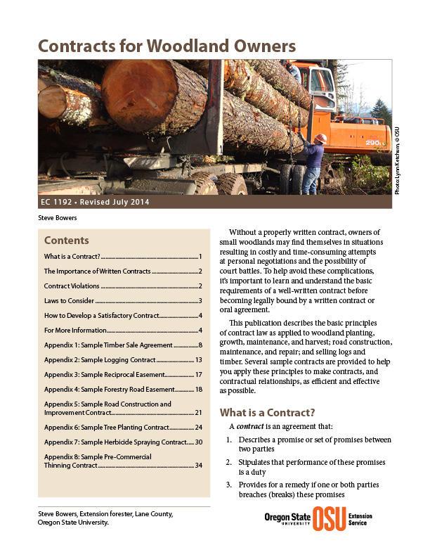 Image of Contracts for Woodland Owners publication