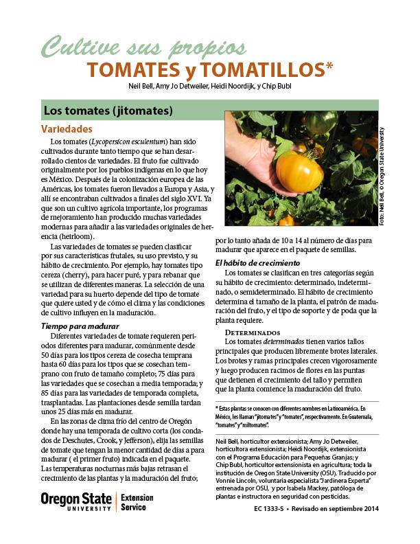 Image of Cultive sus Propios Tomates y Tomatillos publication
