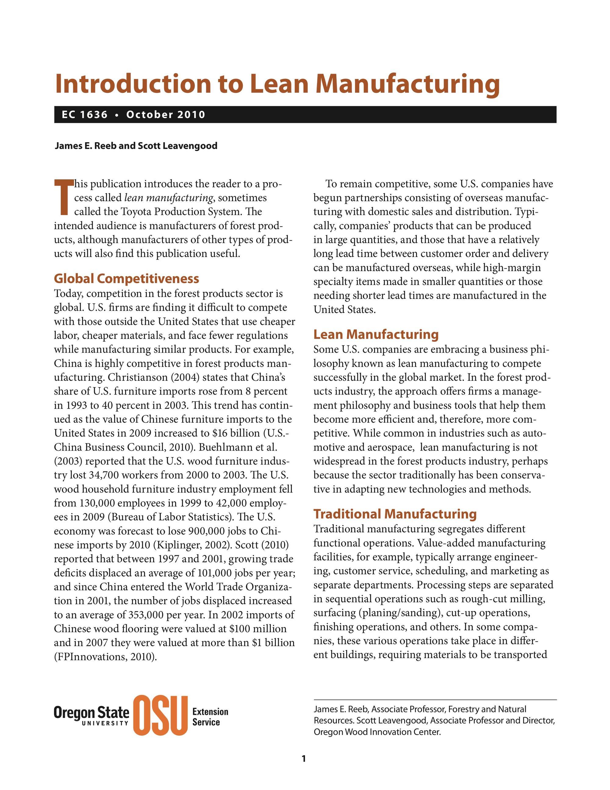 Image of Introduction to Lean Manufacturing publication
