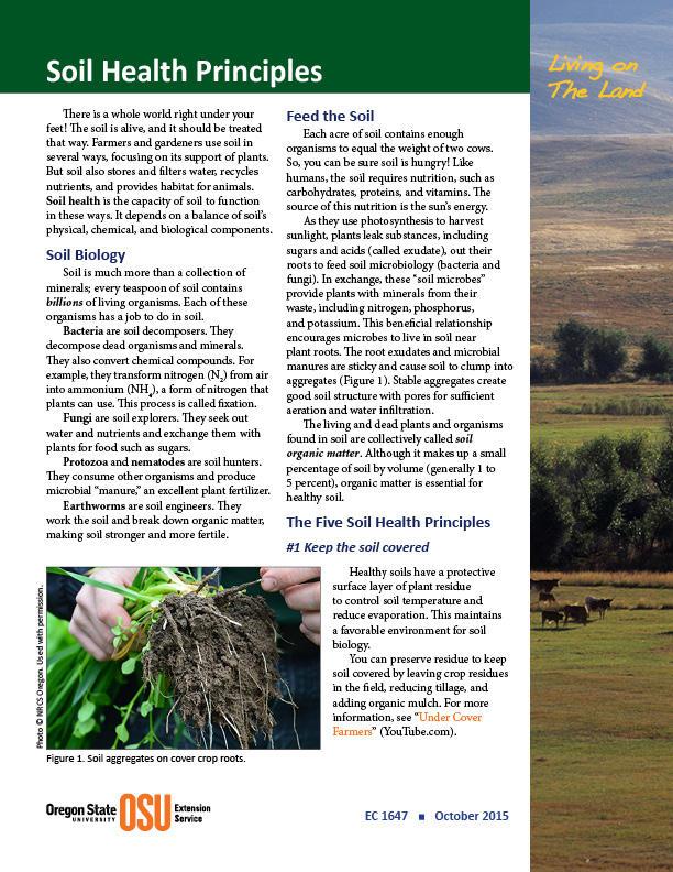 This is the cover of Living on the Land: Soil Health Principles