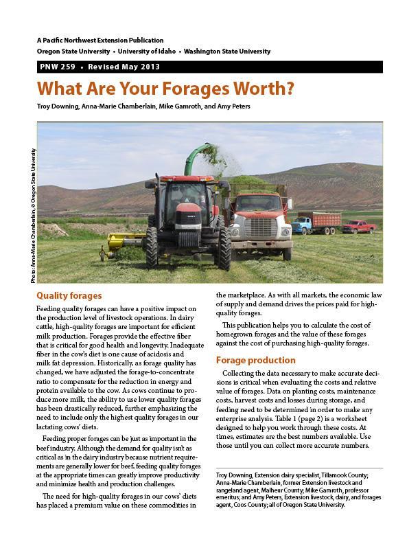 Image of What Are Your Forages Worth? publication