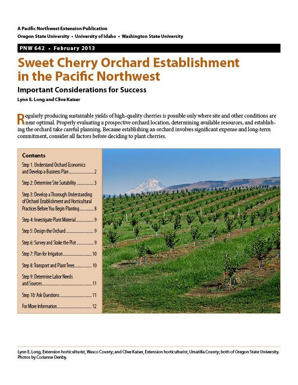 Image of Sweet Cherry Orchard Establishment in the Pacific Northwest publication