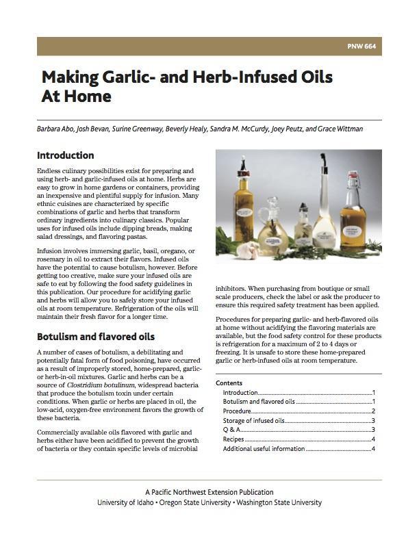 Image of Making Garlic- and Herb-Infused Oils at Home publication