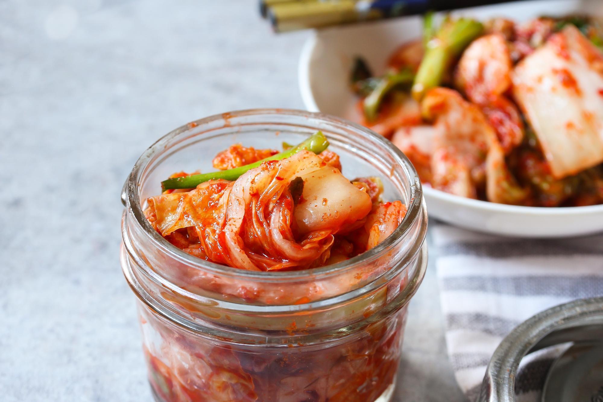A jar of kimchi.