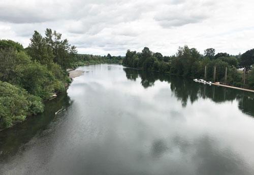 river under cloudy sky