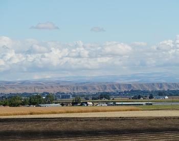 View of farm fields from the Malheur Experiment Station