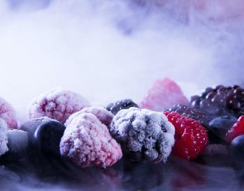 Frozen berries including raspberries, blackberries and blueberries.