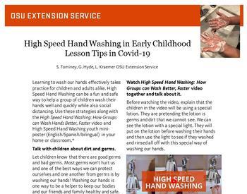 View of High Speed Hand Washing in Early Childhood, Lesson Tips in COVID-19