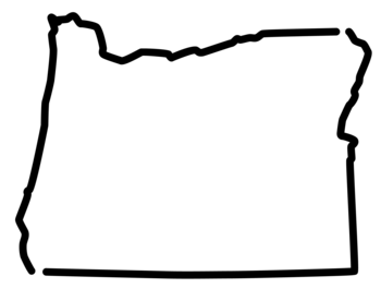 outline of the shape of Oregon