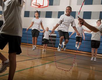 Children in Gym jumping rope