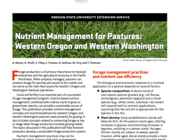 publication cover for Nutrient Management for Pastures