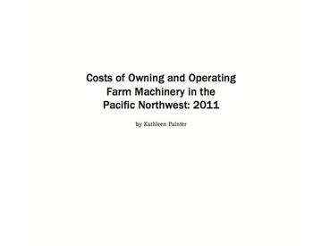 Image of Costs of Owning and Operating Farm Machinery in the Pacific Northwest publication