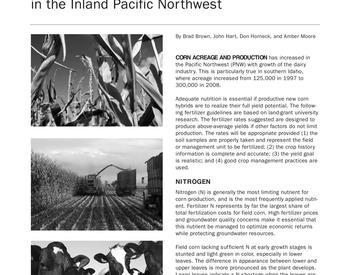 Image of Nutrient Management for Field Corn Silage and Grain in the Inland Pacific Northwest publication