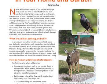 Cover image of "Manage Wildlife Conflicts in Your Home and Garden" publication
