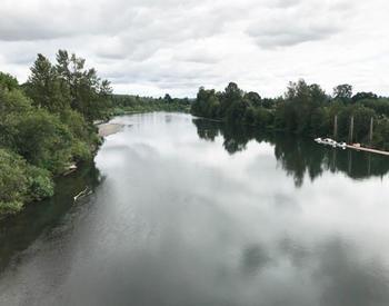 river under cloudy sky
